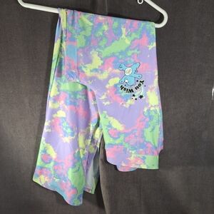 H&M Divided Care Bears Psychadelic Tie Dye Flared Stretch Jersey Pants NWT M